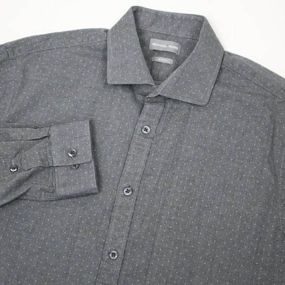 Michael Kors Other - Michael Kors Mens 16-16.5 32/33 Polka Dot Slim Fit Button Down Shirt